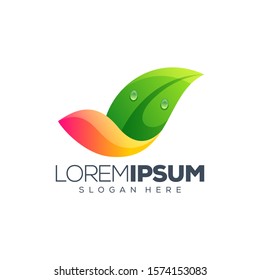 leaf logo design vector illustration