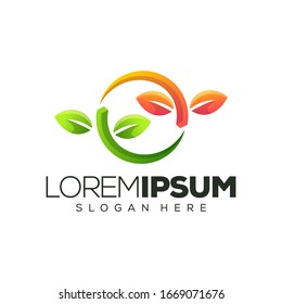 leaf logo design vector illustration