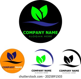 leaf logo design, vector illustration perfect for everyone, comunity, farm, online shop and company