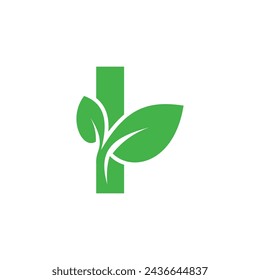 Leaf logo design vector with letter concept