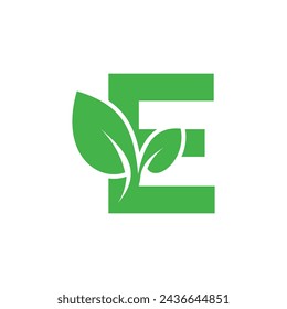 Leaf logo design vector with letter concept