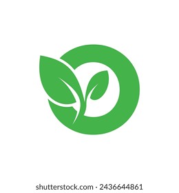 Leaf logo design vector with letter concept