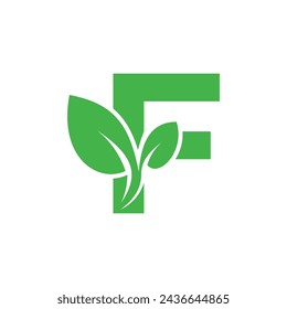 Leaf logo design vector with letter concept