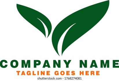 Leaf logo design, vector natural concept inspiration, leaf icon