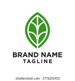 Diseño de logotipo de hoja, inspiración de concepto natural vectorial, icono de hoja
