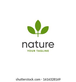 leaf logo design vector for nature symbol template editable