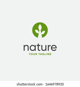 leaf logo design vector for nature symbol template editable