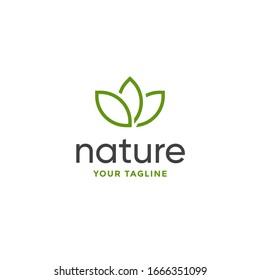 leaf logo design vector for nature symbol template editable