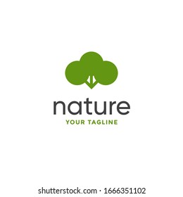 leaf logo design vector for nature symbol template editable