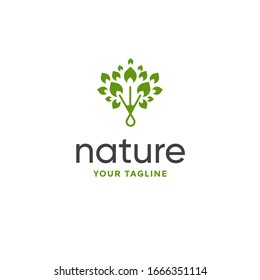 leaf logo design vector for nature symbol template editable