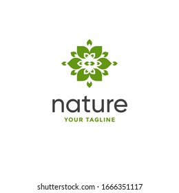 leaf logo design vector for nature symbol template editable