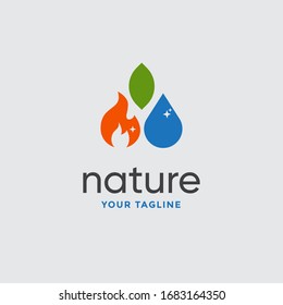 leaf logo design vector for nature symbol template editable