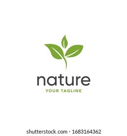 leaf logo design vector for nature symbol template editable