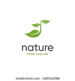 leaf logo design vector for nature symbol template editable