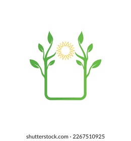 leaf logo design vector for nature symbol template editable,Green leaf logo ecology nature element vector icon.
