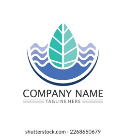 leaf logo design vector for nature symbol template editable,Green leaf logo ecology nature element vector icon.
