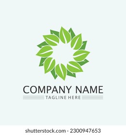 leaf logo design vector for nature symbol template editable,Green leaf logo ecology nature element vector icon.
