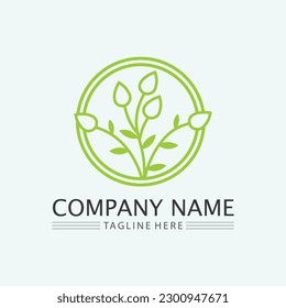 leaf logo design vector for nature symbol template editable,Green leaf logo ecology nature element vector icon.
