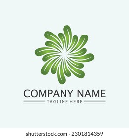 leaf logo design vector for nature symbol template editable,Green leaf logo ecology nature element vector icon.

