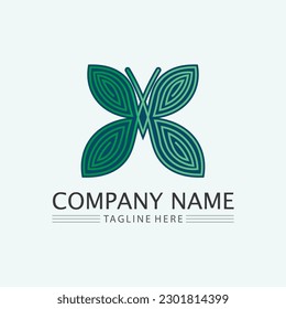 leaf logo design vector for nature symbol template editable,Green leaf logo ecology nature element vector icon.
