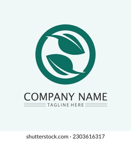 leaf logo design vector for nature symbol template editable,Green leaf logo ecology nature element vector icon.

