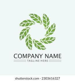 vector de diseño de logotipo de hoja para la plantilla de símbolo de la naturaleza editable,Icono de vector de elemento de naturaleza del logotipo de hoja verde.
