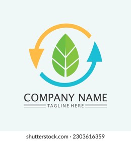 leaf logo design vector for nature symbol template editable,Green leaf logo ecology nature element vector icon.
