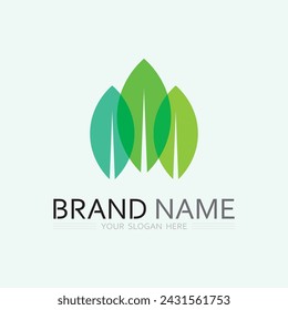 leaf logo design vector for nature symbol template editable,Green leaf logo ecology nature element vector icon.
