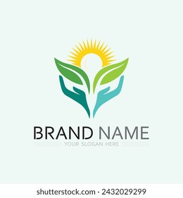 leaf logo design vector for nature symbol template editable,Green leaf logo ecology nature element vector icon.
