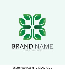 leaf logo design vector for nature symbol template editable,Green leaf logo ecology nature element vector icon.
