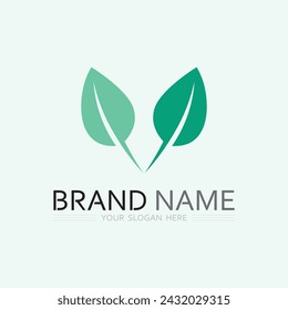leaf logo design vector for nature symbol template editable,Green leaf logo ecology nature element vector icon.
