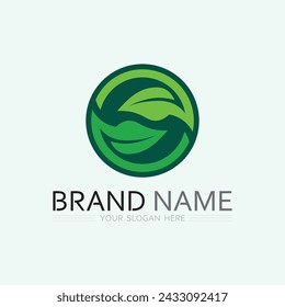 leaf logo design vector for nature symbol template editable,Green leaf logo ecology nature element vector icon.
