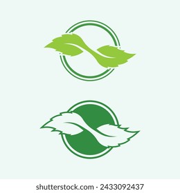 leaf logo design vector for nature symbol template editable,Green leaf logo ecology nature element vector icon.
