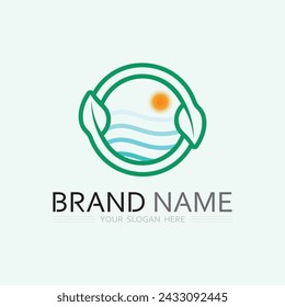 leaf logo design vector for nature symbol template editable,Green leaf logo ecology nature element vector icon.

