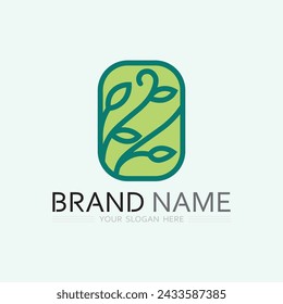 leaf logo design vector for nature symbol template editable,Green leaf logo ecology nature element vector icon.
