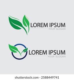 leaf logo design vector for nature symbol template editable,Green leaf logo ecology nature element vector icon.
