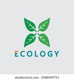 leaf logo design vector for nature symbol template editable,Green leaf logo ecology nature element vector icon.
