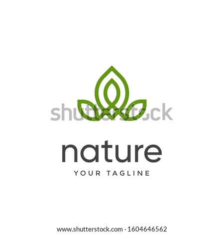 leaf logo design vector for nature symbol template editable