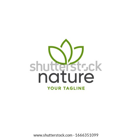 leaf logo design vector for nature symbol template editable