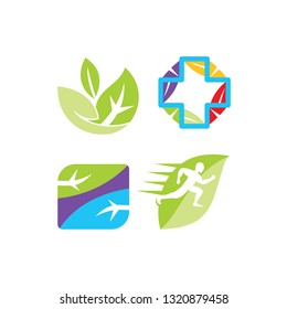 Leaf Logo Design Vector Template Set