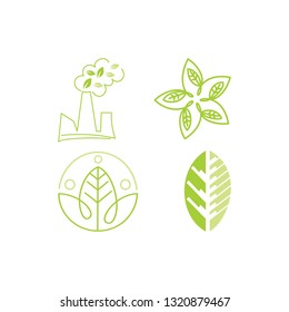Leaf Logo Design Vector Template Set