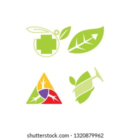 Leaf Logo Design Vector Template Set