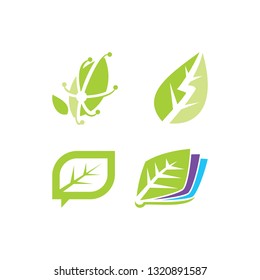 Leaf Logo Design Vector Template Set