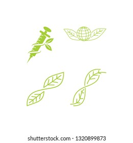 Leaf Logo Design Vector Template Set