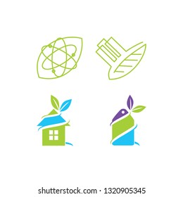 Leaf Logo Design Vector Template Set