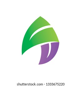 Leaf Logo Design Vector Template Set