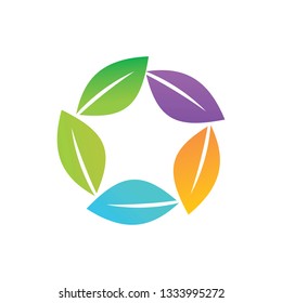 Leaf Logo Design Vector Template Set
