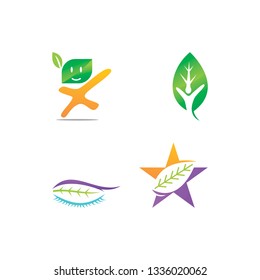 Leaf Logo Design Vector Template Set