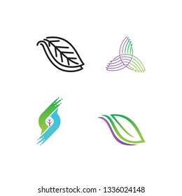 Leaf Logo Design Vector Template Set