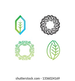 Leaf Logo Design Vector Template Set